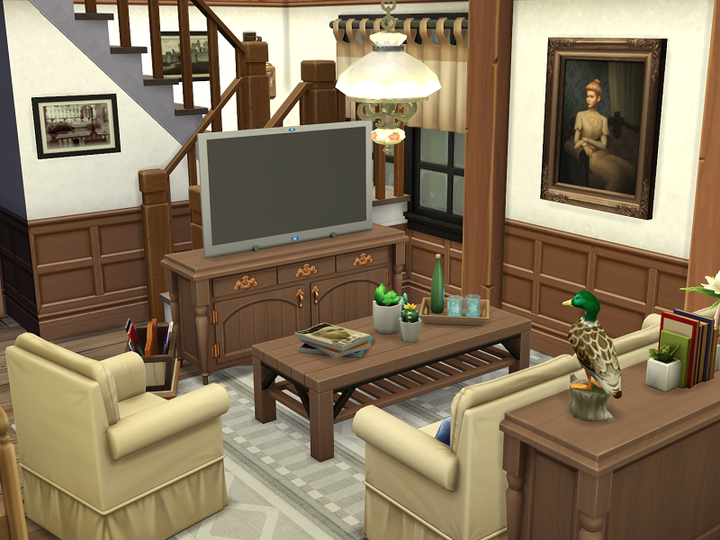 sims 4 ivy cottage living room no cc