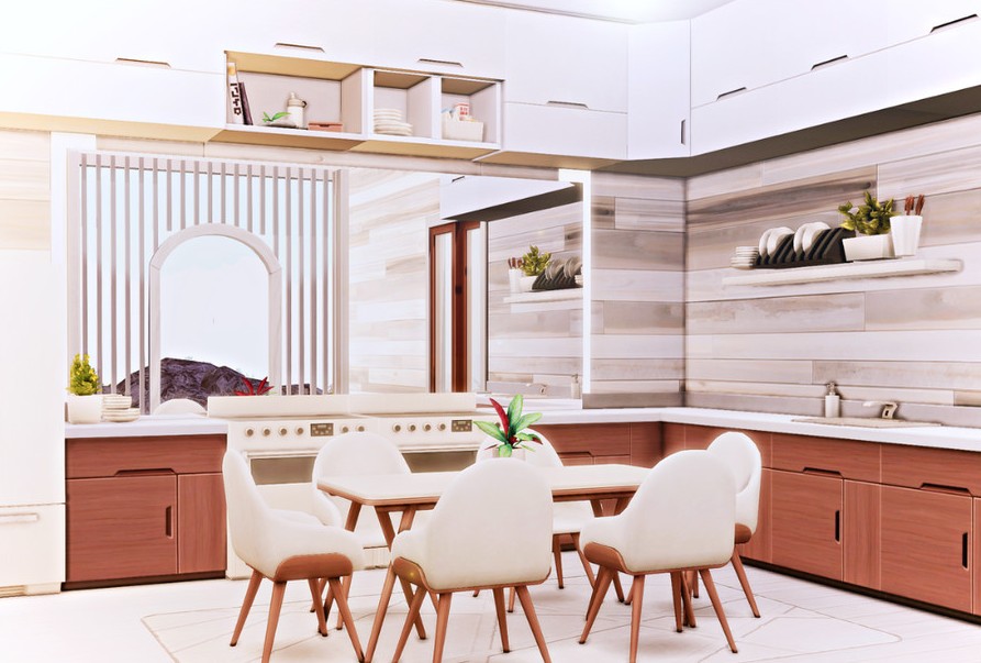 sims 4 lake house kitchen no cc