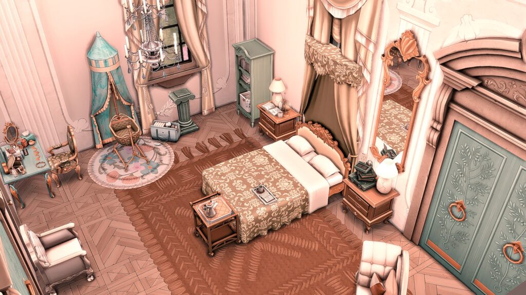 The Best Castle & Palace Builds in The Sims 4 (No CC) 13 sims 4 lucury castle no cc master bedroom
