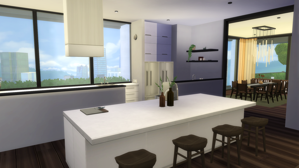 Sims 4 Penthouse Apartments That Feel Like Luxury Living (No CC) 21 Sims 4 modern penthouse no CC with minimal design