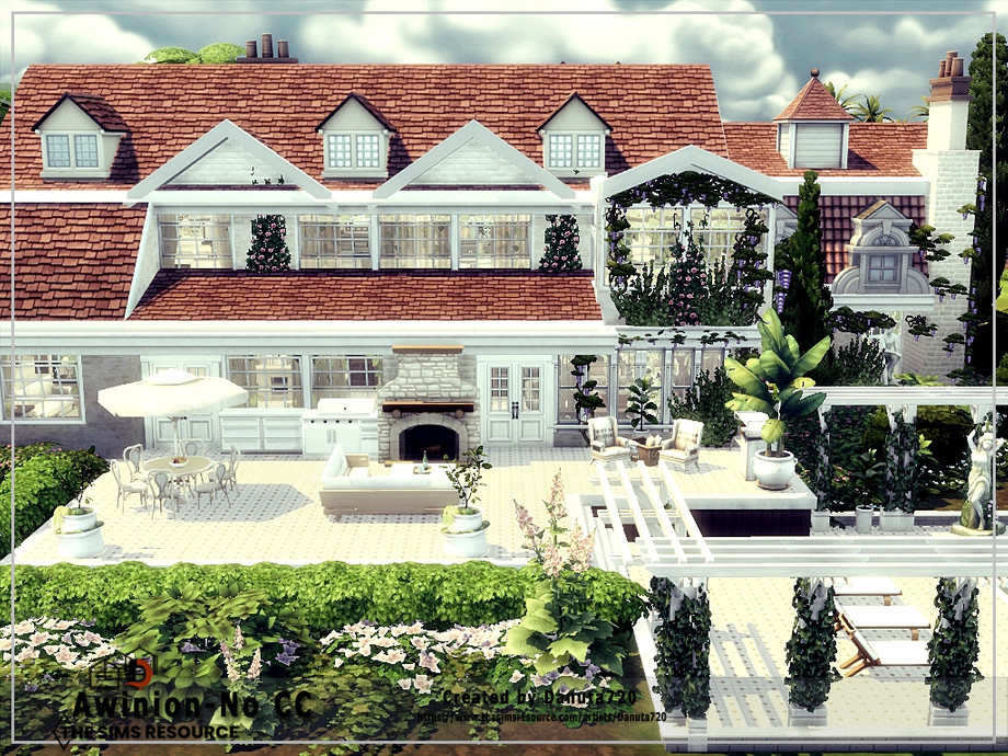 sims 4 mediterranean style home backyard no cc