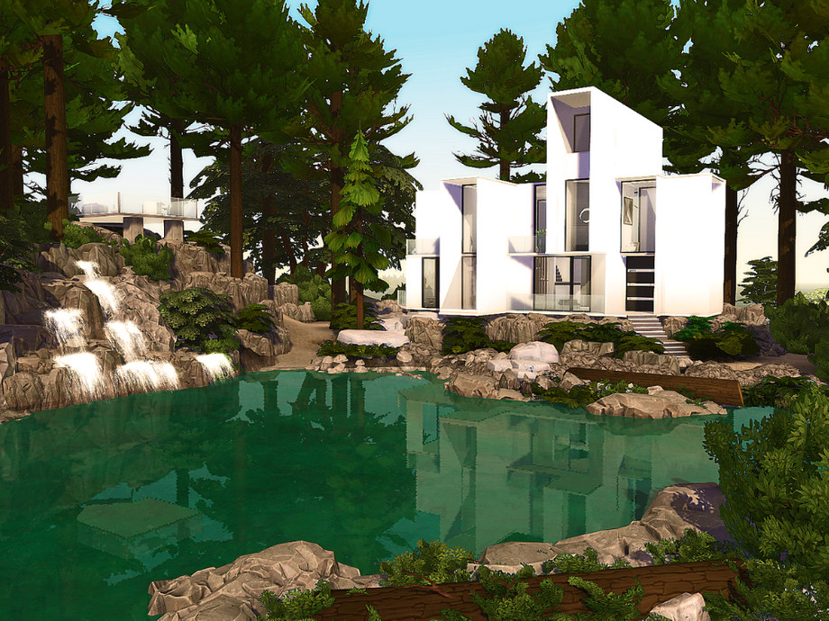 sims 4 minimalistic lake house no cc