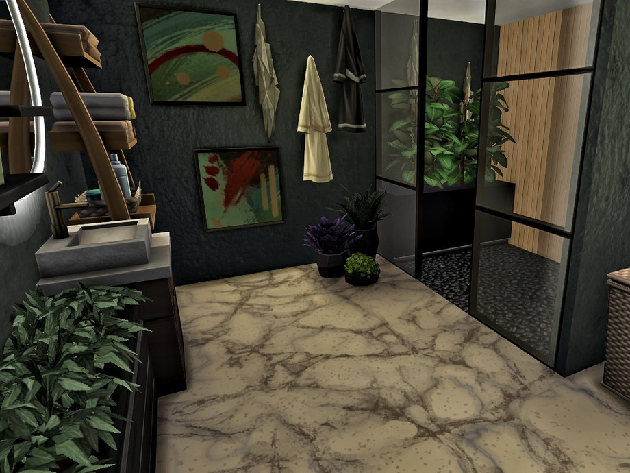 sims 4 modern beach house bathroom no cc