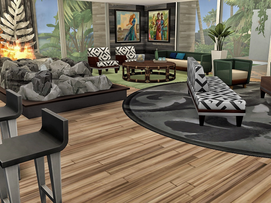 sims 4 modern beach house living room no cc