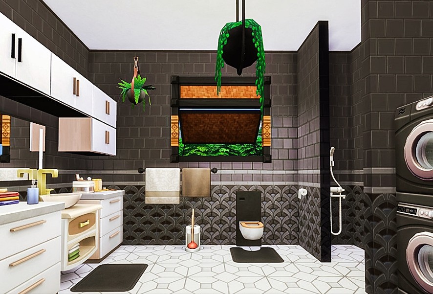 sims 4 modern family bathroom no cc