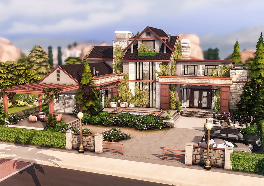 10 Sims 4 Family Homes (No CC) Perfect for a Legacy Save 8 sims 4 modern family generations house no cc