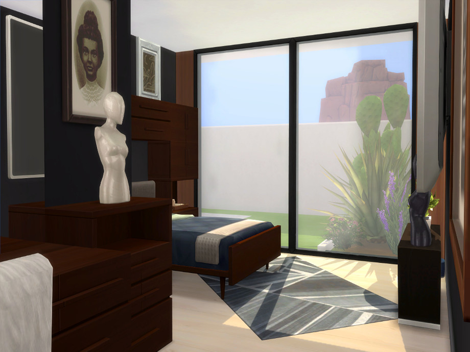 sims 4 modern home with minimalist interior no cc