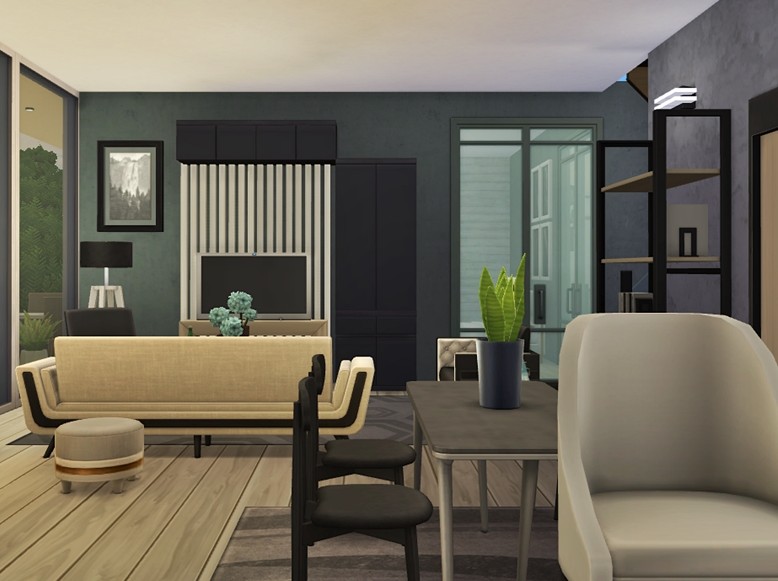 sims 4 modern house living room no cc
