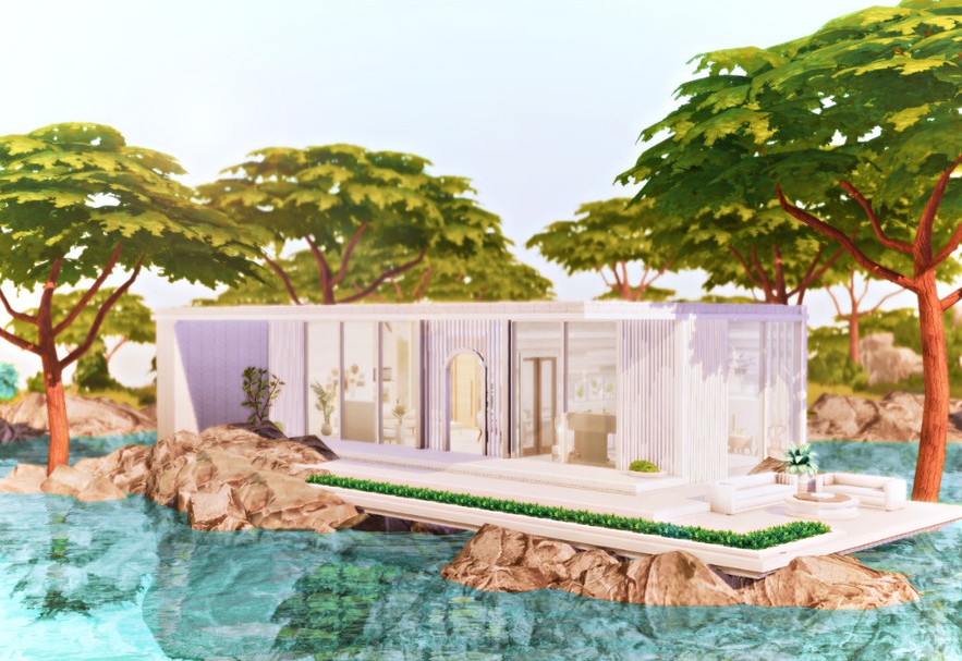 sims 4 modern lake house no cc