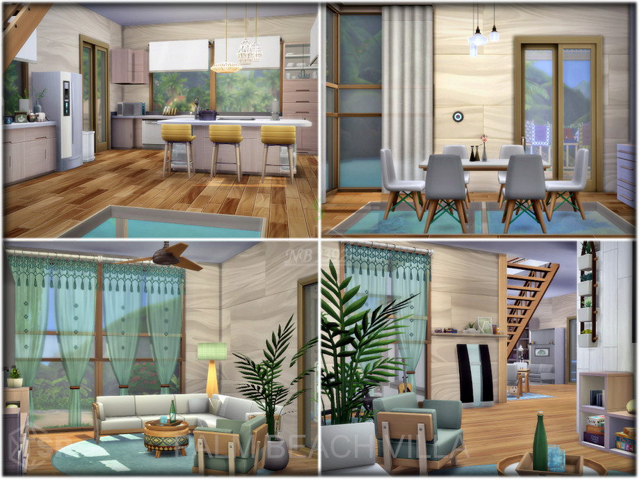 sims 4 multi level beach villa no cc