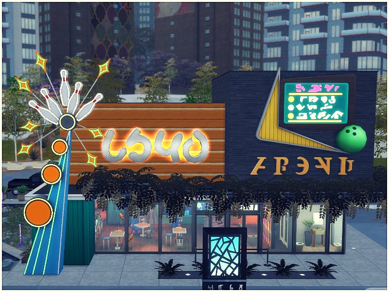 sims 4 night bowling alley no cc