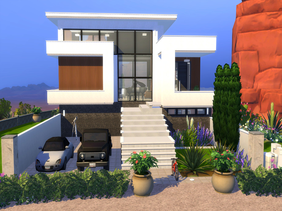 sims 4 no cc compact modern home