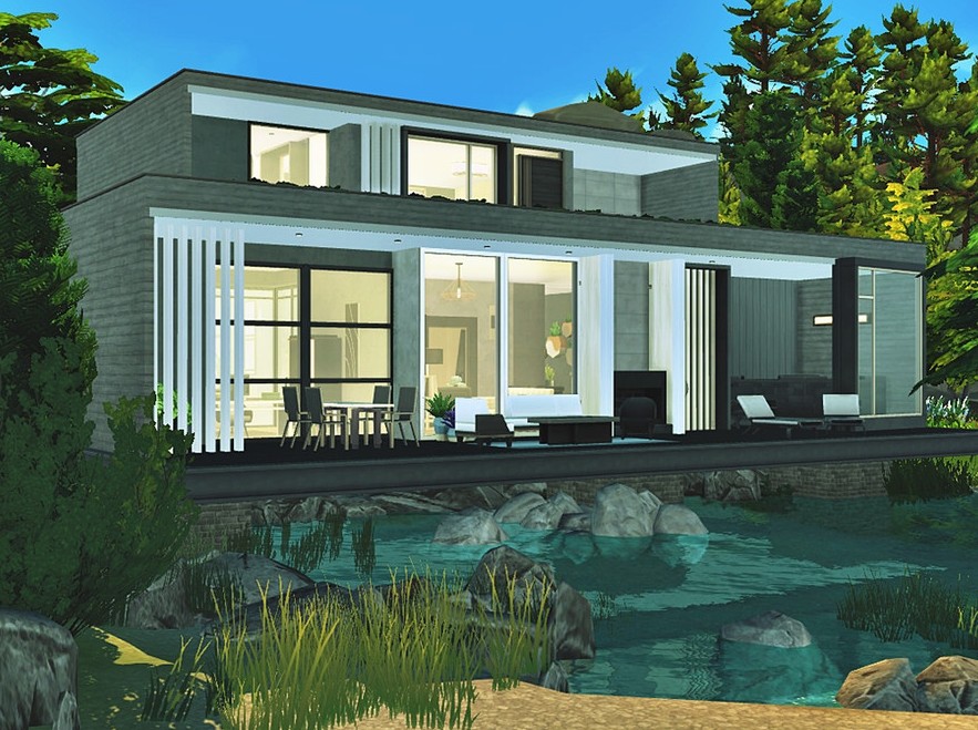sims 4 no cc modern home build