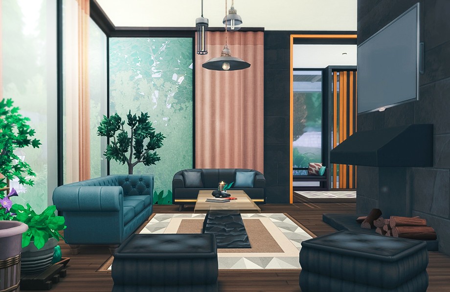sims 4 no cc sleek modern home
