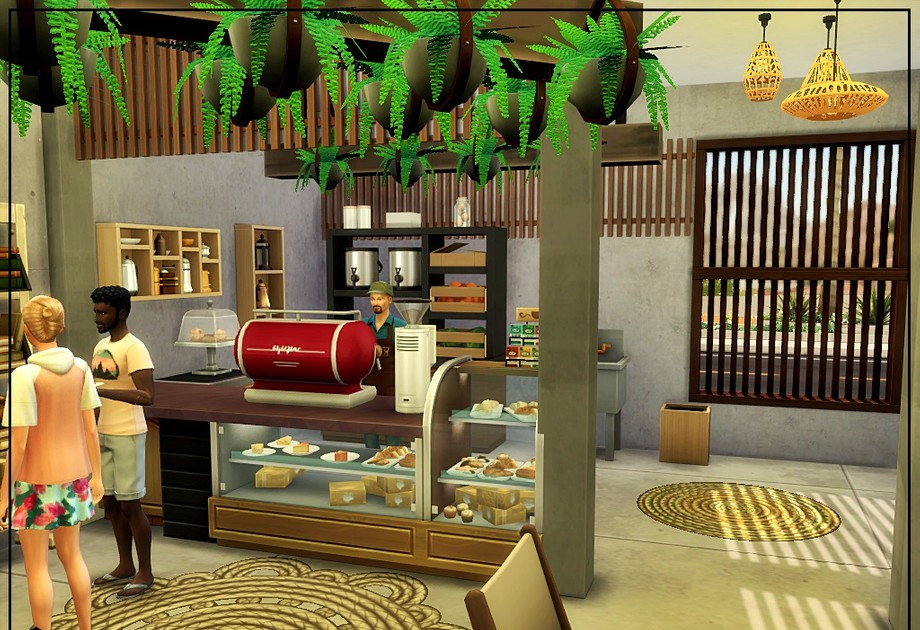 10 Sims 4 Cafes Perfect for Dates & Everyday Gameplay (No CC) 6 sims 4 oasis springs coffee shop cafe no cc