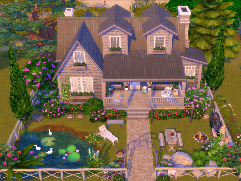 sims 4 off the grid front yard no cc