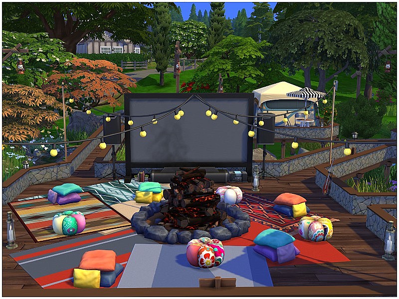 sims 4 outdoor movie theatre no cc