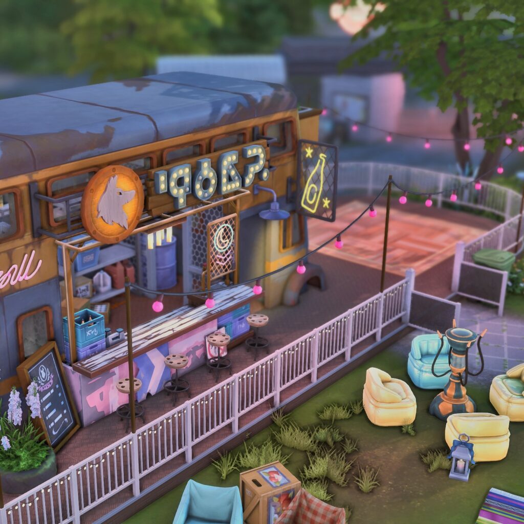 10 Sims 4 Parks & Outdoor Builds Your Sim Will Actually Visit (No CC) 46 Sims 4 park no CC with bar area