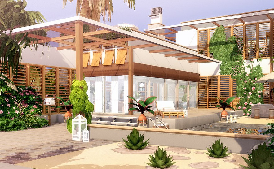 10 Beautiful Sims 4 Vacation Homes (No CC) 23 sims 4 paradise resort no cc