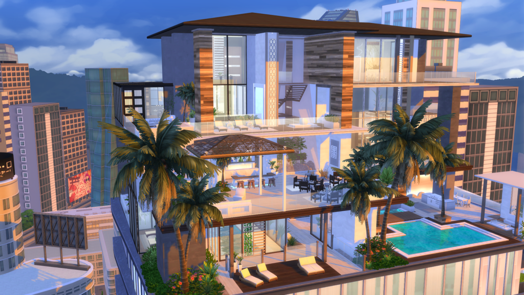Sims 4 Penthouse Apartments That Feel Like Luxury Living (No CC) 2 Sims 4 penthouse apartments no CC with modern luxury design