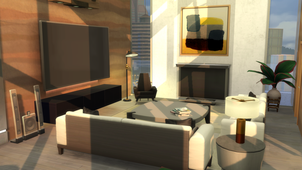 Sims 4 Penthouse Apartments That Feel Like Luxury Living (No CC) 34 Sims 4 penthouse apartments no CC with large windows and views