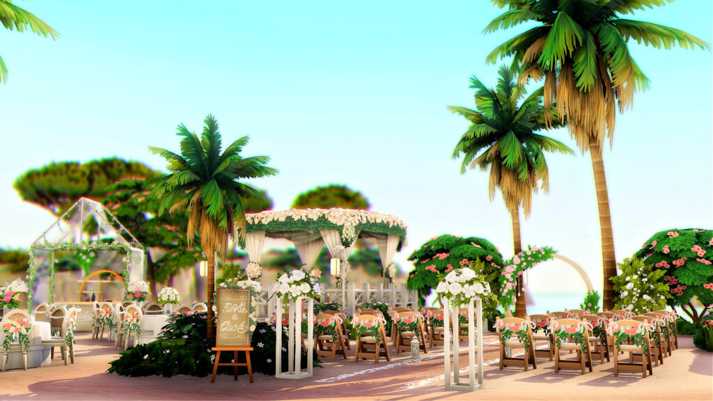 Sims 4 Wedding Venues That Feel Like a Dream (No CC) 24 Sims 4 wedding venue no CC with elegant seating area