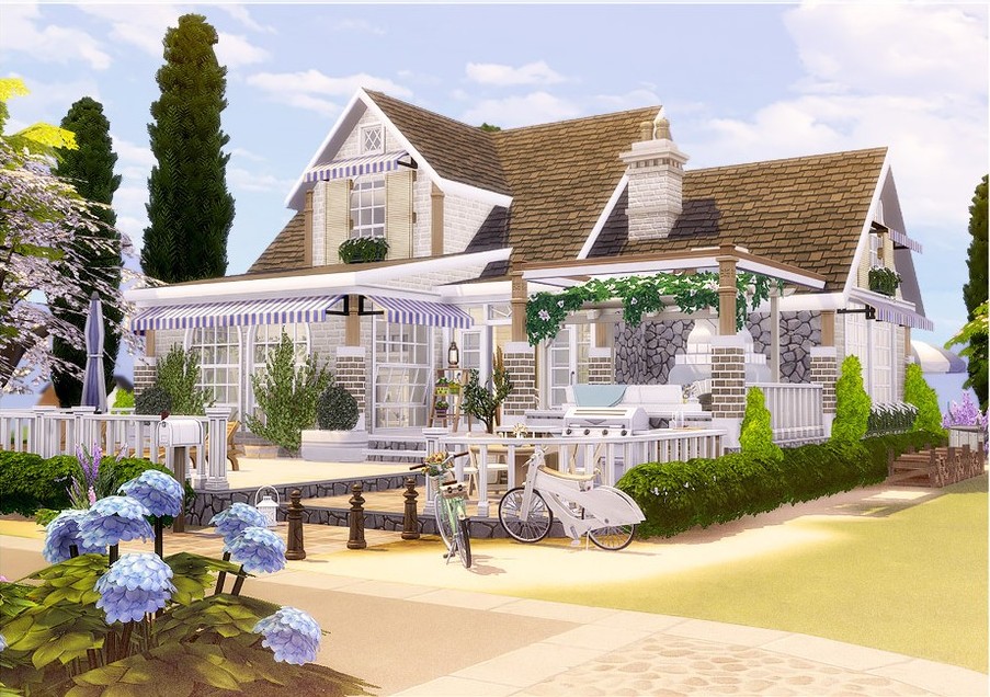 10 Beautiful Sims 4 Vacation Homes (No CC) 14 sims 4 seaside lakehouse no cc