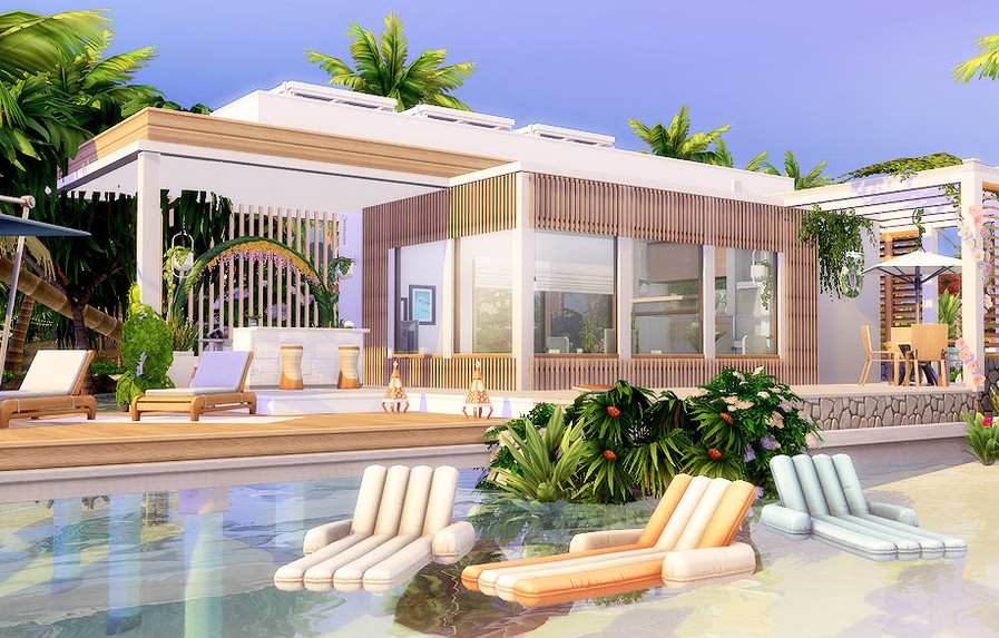 sims 4 small beach house no cc