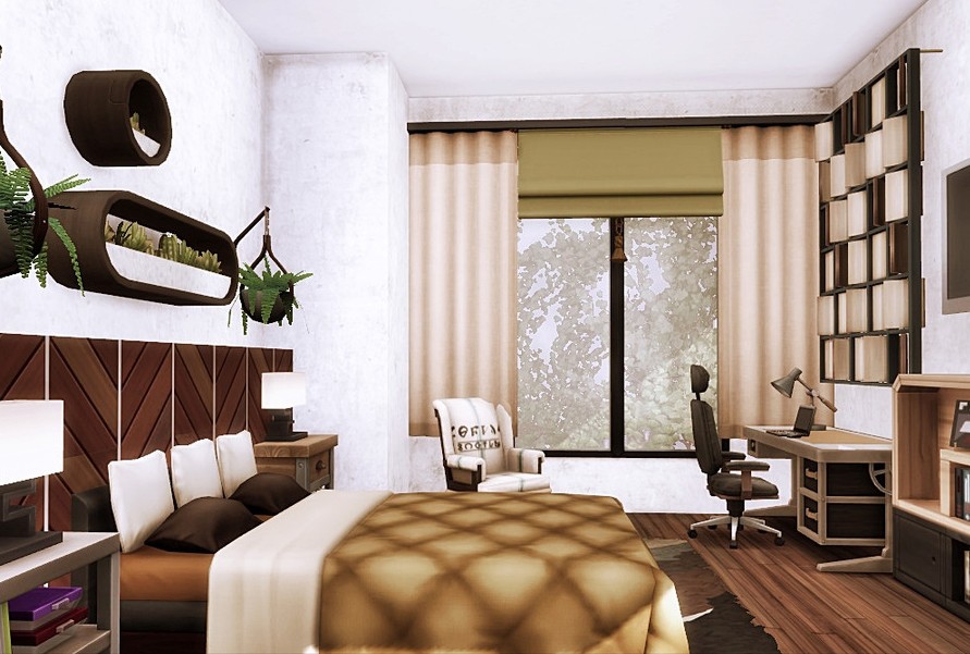sims 4 spacious modern bedroom no cc