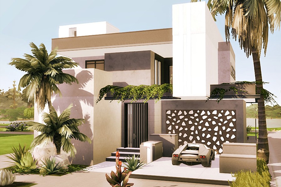 sims 4 spacious modern home no cc