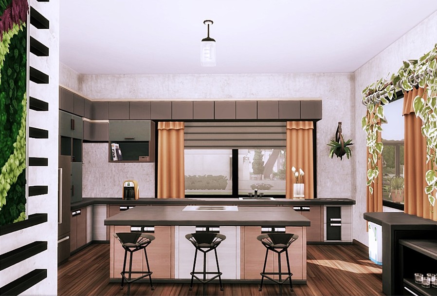 sims 4 spacious modern kitchen no cc