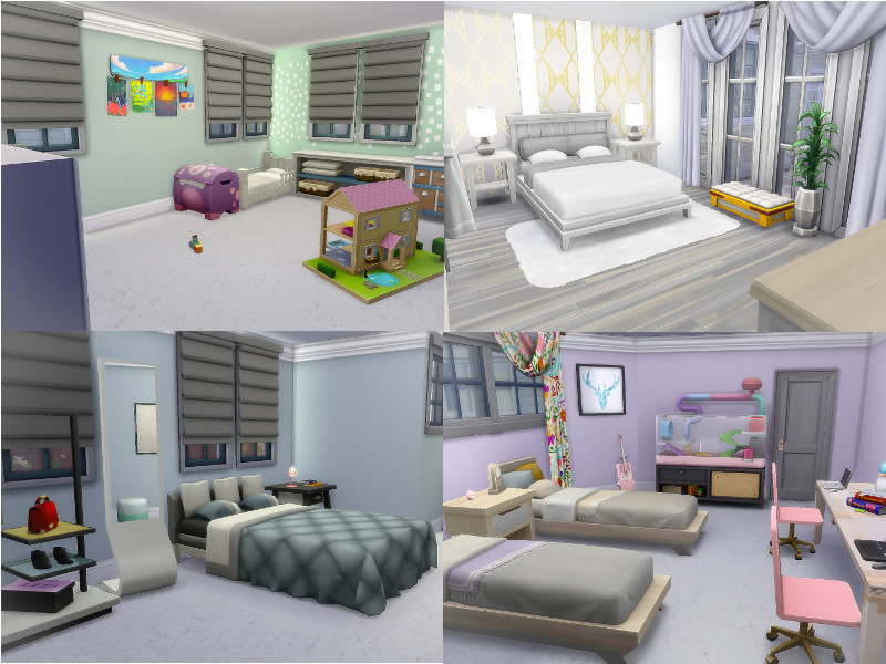 sims 4 suburban family homes bedrooms no cc