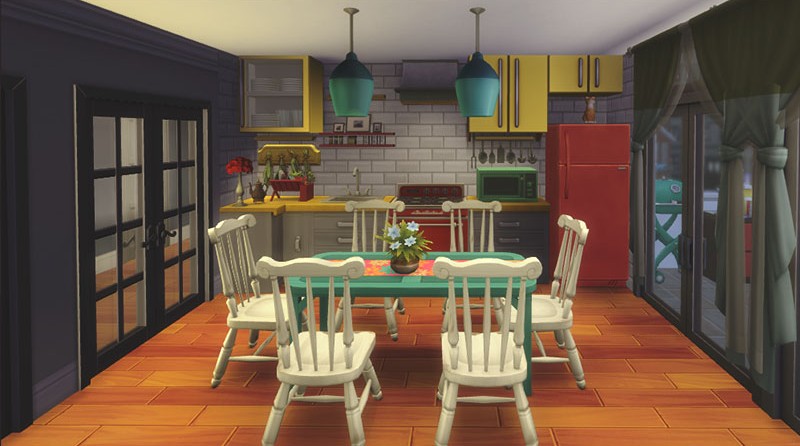 12 Sims 4 Apartment Complexes & Townhouses for Realistic Living (No CC) 30 sims 4 suburbian apartment kitchen no cc