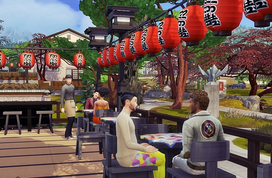sims 4 sushi restaurant outdoor seating no cc