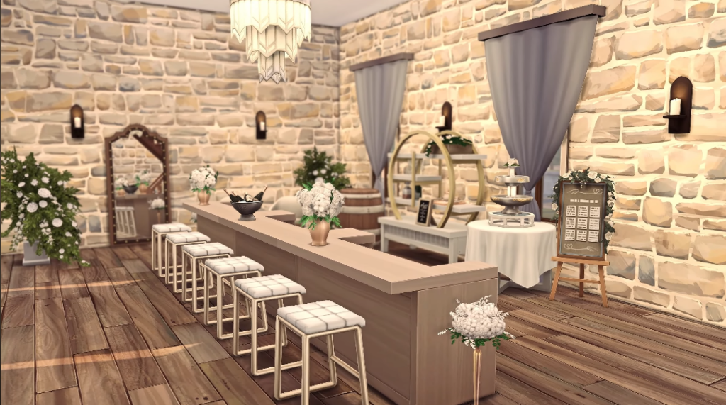 Sims 4 Wedding Venues That Feel Like a Dream (No CC) 45 Sims 4 wedding build no CC with elegant ceremony design