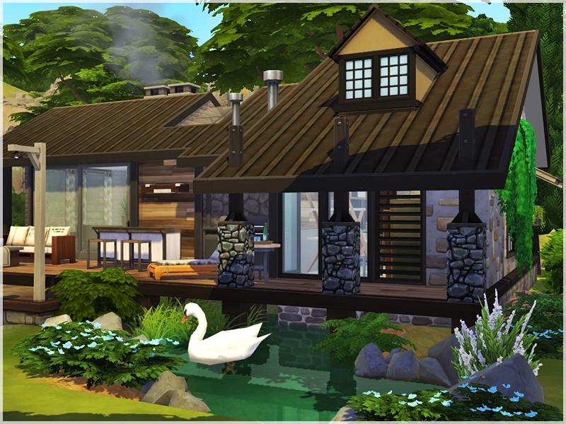 small sims 4 cabin no cc