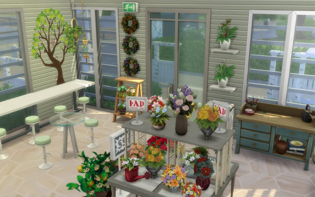 10+ Sims 4 Cafe Builds That Make Your Save Feel Alive (No CC) 47 bunny blooms brews cafe and flower shop v0 kr3ebyoyxdff1