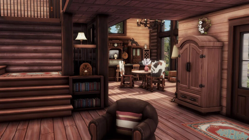 Sims 4 Ranch Homes for Country Living (No CC) 5 sims 4 family ranch home interior