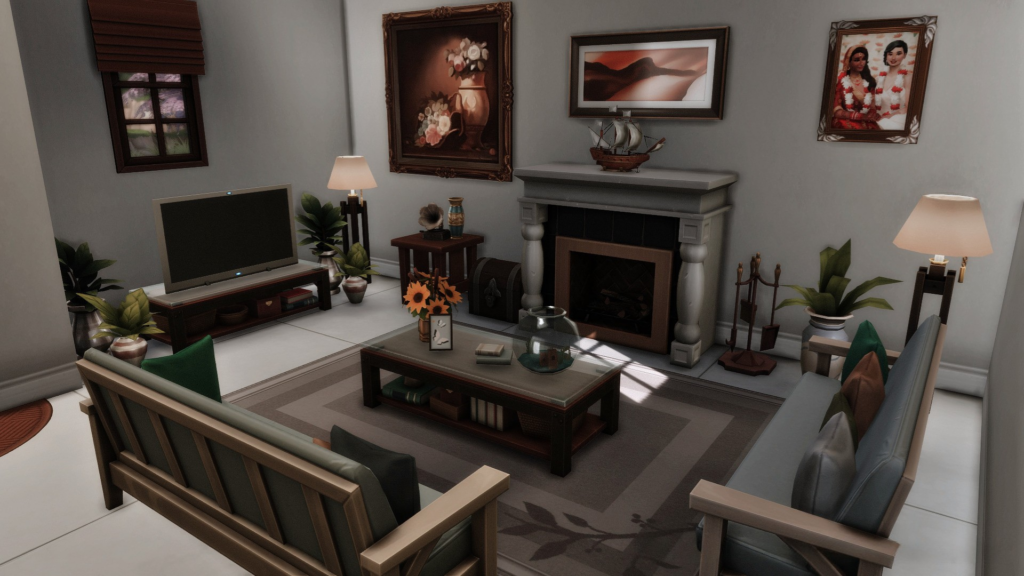 sims 4 base game home for familys living room no cc