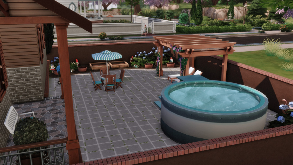 sims 4 base game home pool in backyard