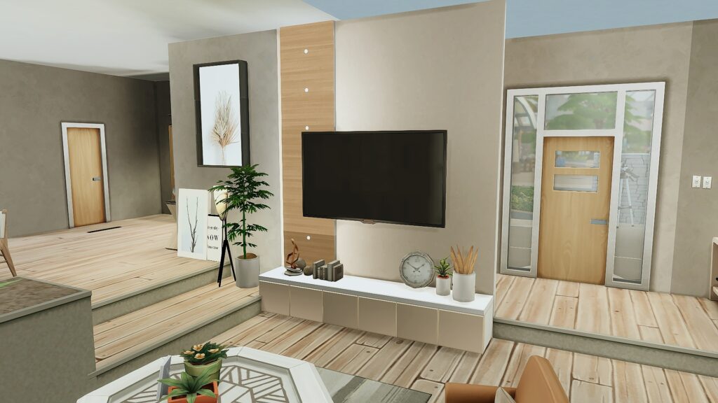 sims 4 base game modern home no cc neutral tones