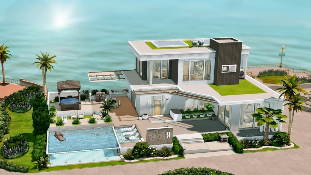 sims 4 base game modern homes exterior no cc