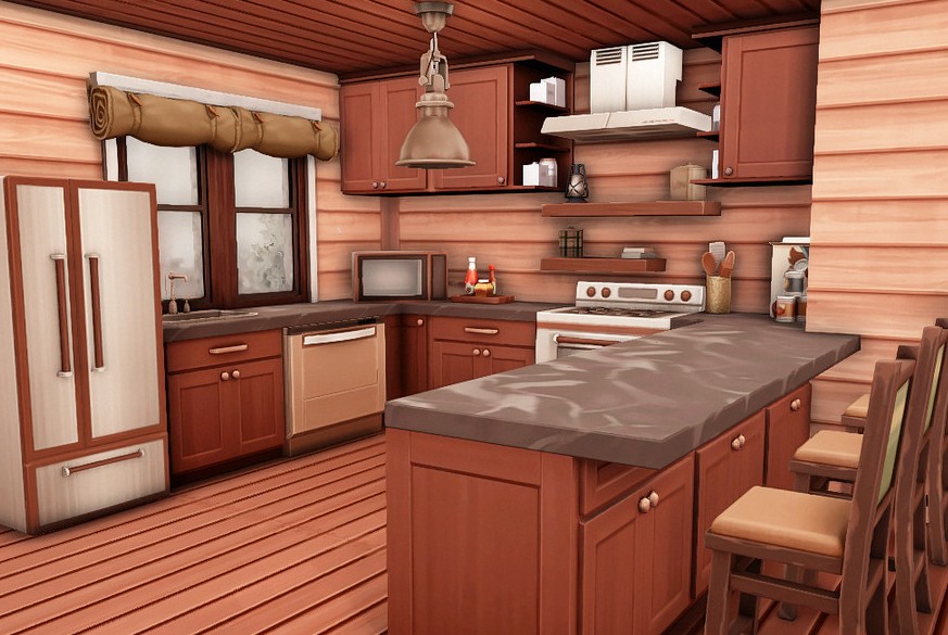 Sims 4 Winter Cabins for Cozy Snowy Gameplay (No CC) 8 sims 4 cabin snow covered house no cc