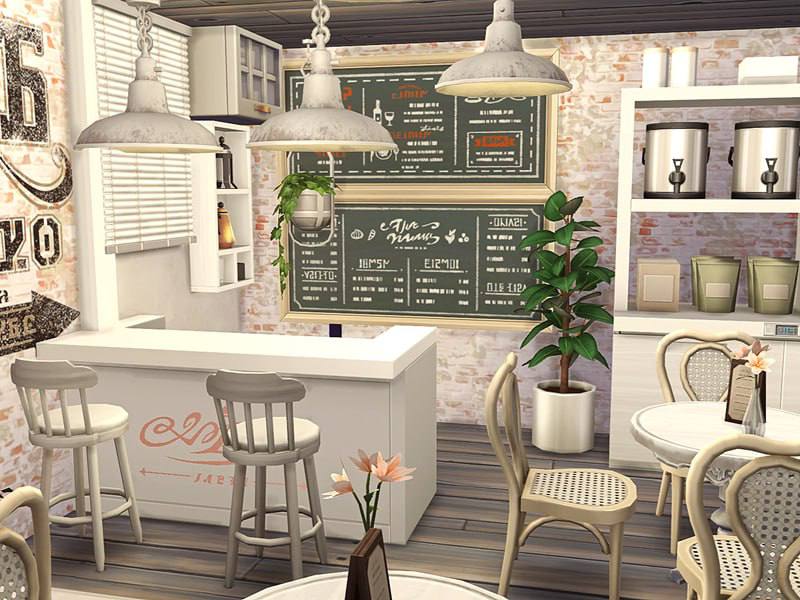 10+ Sims 4 Cafe Builds That Make Your Save Feel Alive (No CC) 24 sims 4 cafe rustic build no cc