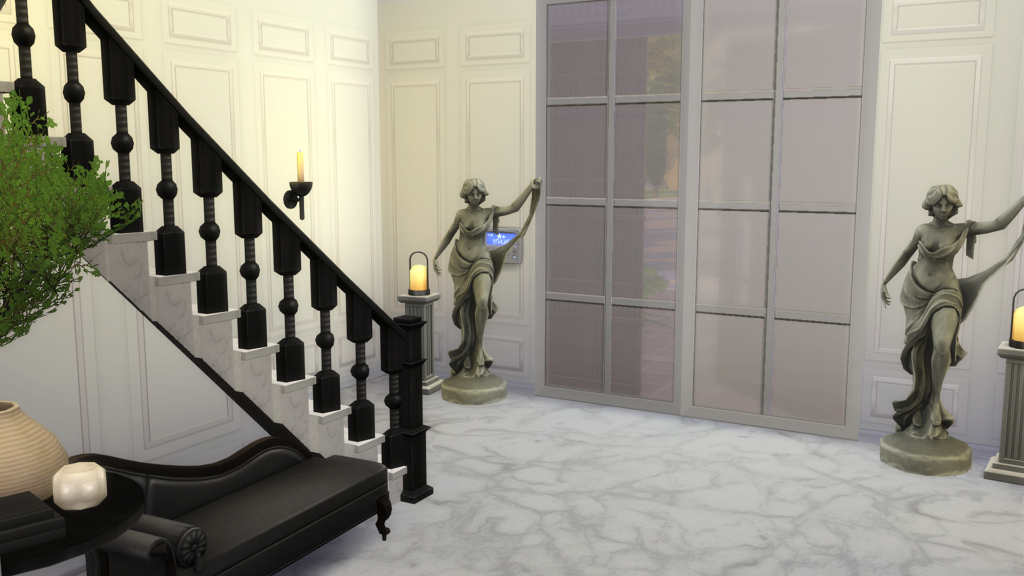 Sims 4 Celebrity Mansions for Your Rich & Famous Sims (No CC) 18 sims 4 celebrity mansion no cc luxury hallway design.jpg