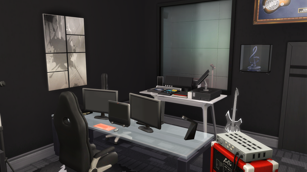 Sims 4 Celebrity Mansions for Your Rich & Famous Sims (No CC) 5 sims 4 celebrity mansion no cc recording studio setup.jpg