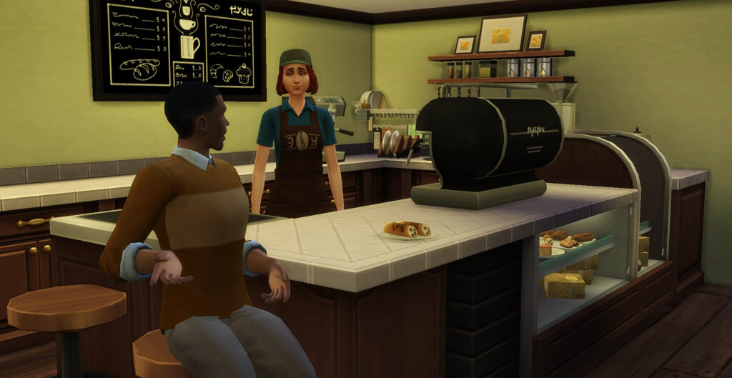 10+ Sims 4 Cafe Builds That Make Your Save Feel Alive (No CC) 31 sims 4 coffee shop no cc relaxing space