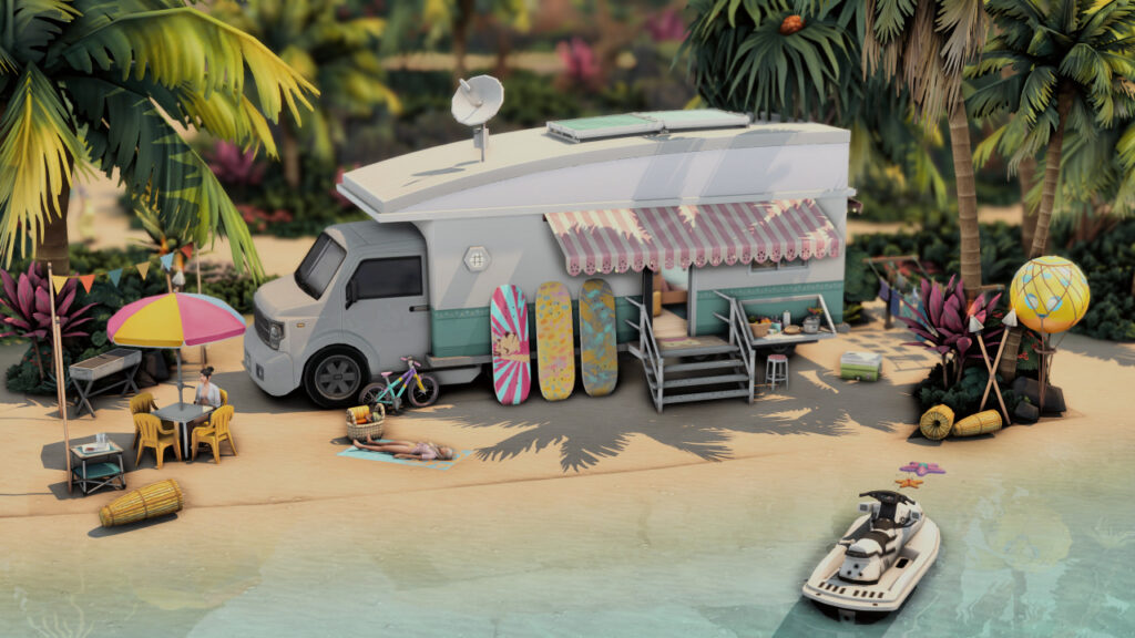sims 4 colorful camper van no cc