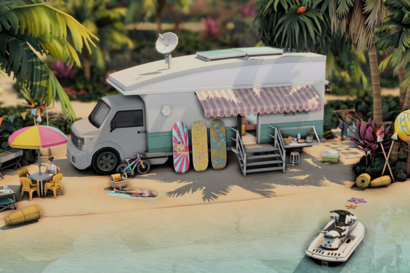 Sims 4 Camper Vans for Tiny Living Adventures (No CC)