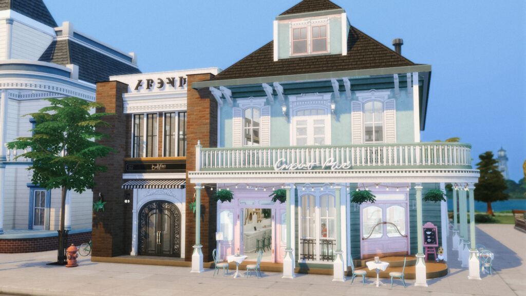 10+ Sims 4 Cafe Builds That Make Your Save Feel Alive (No CC) 37 sims 4 fancy cafe no cc